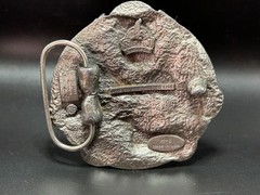 1990s Siskiyou Belt Buckle Bad To The Bone Skull Motorcycle Eagle
