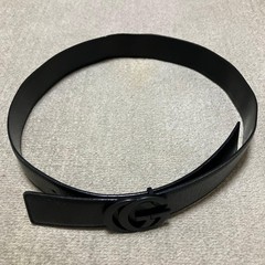 GUCCI Pre-Owned Belt Logo Mark Black Men&rsquo;S Leather