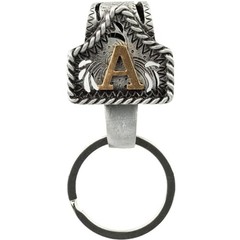 Vintage Western Cowboy Letter Keychain,Handmade Metal-Z Initial Key Chain A