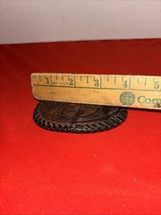 Vintage Handmade Handtooled Leather Belt Buckle By B Miller-Estate Find
