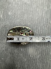 vintage Mexican Nickel Plated Bronze w/ Abalone Inlays 1” BELT BUCKLE