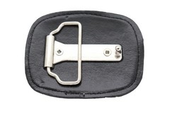 Men Women Belt Buckle Black Faux Leather Religious Cross Western Weekend Style