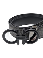 Salvatore Ferragamo Men&rsquo;s Double Gancini 717807 Black/Grey Size 105 MSRP $695