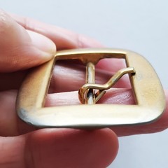 Vintage Gold-Tone Belt Buckle 40mm Pin Rectangle Shape School Uniform Hardware