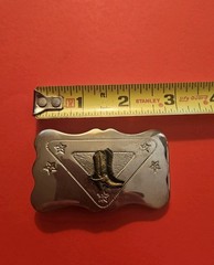 Vintage Mens Silver Metal Cowboy Boots Design Stars Buckle Chambers Belt Co USA
