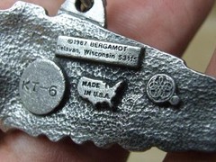 VTG 1978 Bergamot Brass Works Locomotive Train Belt Buckle Matching &rsquo;87 Keychain