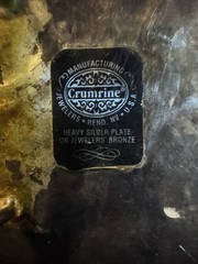 Crumrine Vtg Bull Rider Belt Buckle Big Silver Plated Heavy Over Jewelers Bronze