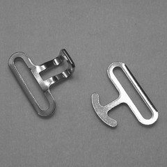 2-Pc 1-1/2&Prime; Nickel Belt Buckle Silvertone Hook&Eye Fastener USA Made Free Ship