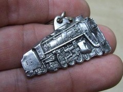 VTG 1978 Bergamot Brass Works Locomotive Train Belt Buckle Matching &rsquo;87 Keychain