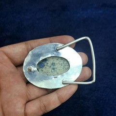 Carved K2 Stone Silver Plated Belt Buckle Handmade Gemstone Western Belt Buckle