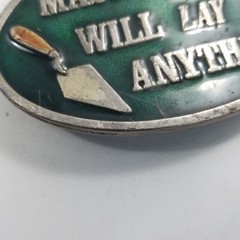 Masons Will Lay Anything Oval Mens Western Metal Belt Buckle Enamel Capt Hawks