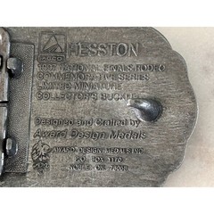 1997 Hesston National Finals Rodeo Belt Buckle 50th Anniversary NFR Miniature