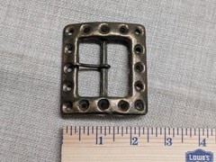 vintage 1970s belt buckle BRUTALIST handcrafted BRASS patina RUSTIC western