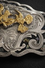Roosters Western Cowboy Style Belt Buckle Hebilla Vaquera Con Gallos Peleando