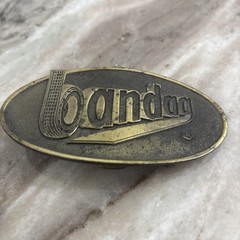 Vintage Brass Bandag Belt Buckle 3 5/8&Prime; Wide