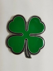 Pewter Belt Buckle Green Shamrock Great American Products 4002 2 1/2 x 2 1/2