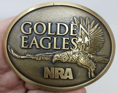 NRA Golden Eagles 2013 Commemorative LTD Belt Buckle Brass W/Box #D-5