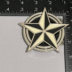 Star Belt Buckle Unbranded Silver Black Ivory Enamel Metal Western Accessory
