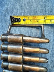 FAUX Bullet Copper Tone Metal Belt Buckle Ammunition Guns Military