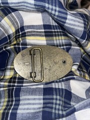 Brass Belt Buckel New Says Detroit Edison Safety Team With A Picture Of A Power