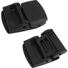 LUORNG 38cm Plastic Buckle 4PCS Black Nylon Canvas Web Belt 58×46.5mm,