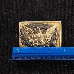 Vintage 1970s « E PLURIBUS UNUM » Bald Eagle Brass Belt Buckle 3&Prime; Detachable Plate