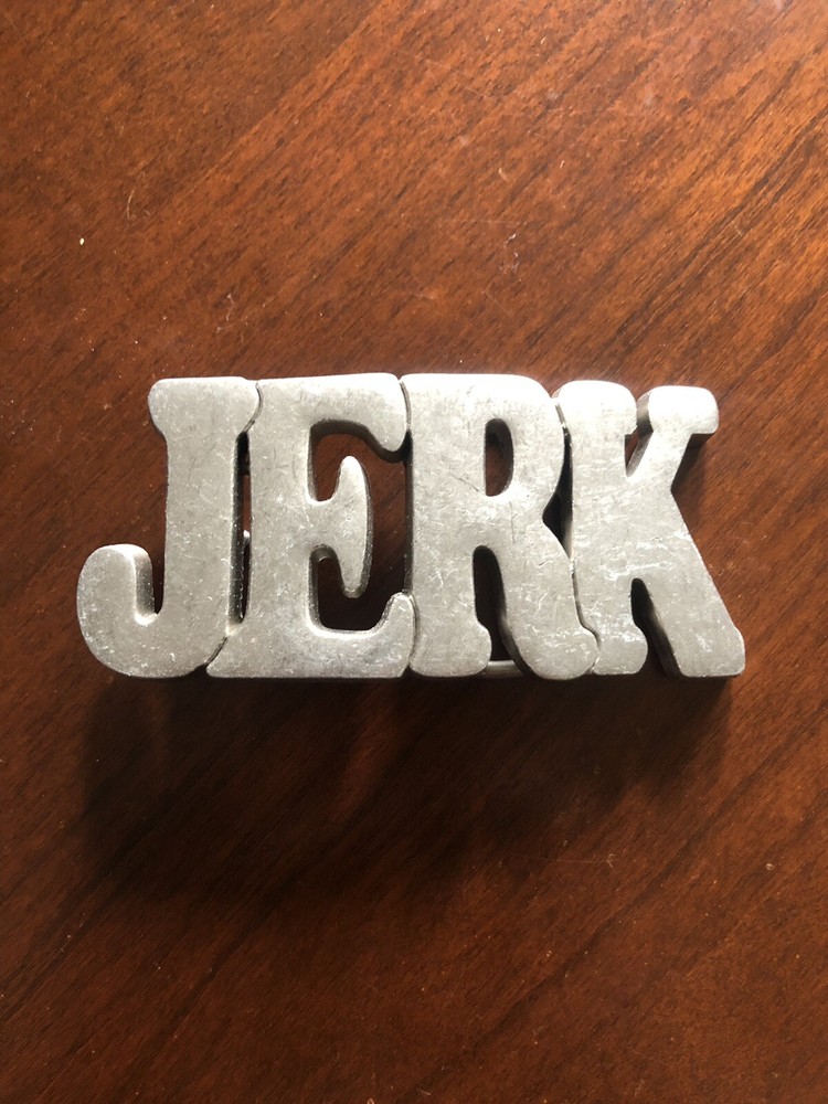 Jerk Bold Letters Ass Hole Funny Bar Joke Humour Metal Unisex Men’s Belt Buckle
