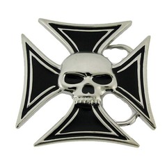 Skull Belt Buckles Black Metal Halloween Party Costume Chopper New Men Women