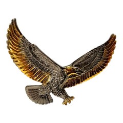 Vintage Gold & Silver Tone Figural Eagle Screw Back Belt Buckle