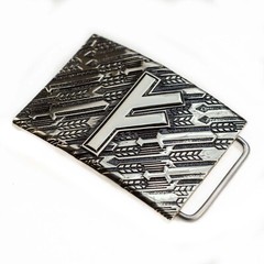 Fehu runic german silver belt buckle, Feoh Wealth Rune Old Norse Scandinavian