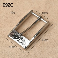 Solid 304 Stainless Steel Hammered Texture Belt Bucke for Hand Craft Making belt