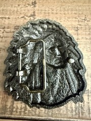 Indian Warrior Chief Belt Buckle Western Cowboy Native American Metal Enamel