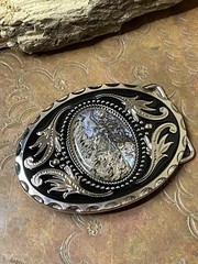 Abalone Xmas WESTERN SILVER BELT ADJUSTABLE BUCKLE MEN WOMEN UNIQUE VALENTINE
