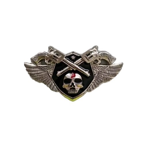 Guns Skull Wings Belt Buckle 6 Shooter Revolver MC Biker Fits 1.5&Prime; Belt