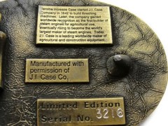 Vintage Belt Buckle J.J. Case Threshing Machine Racine Wisconsin USA Ltd Edition