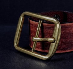Heavy Brass Classic Center Bar Pin Belt Buckle for Leather Belt Fit 40mm Strap