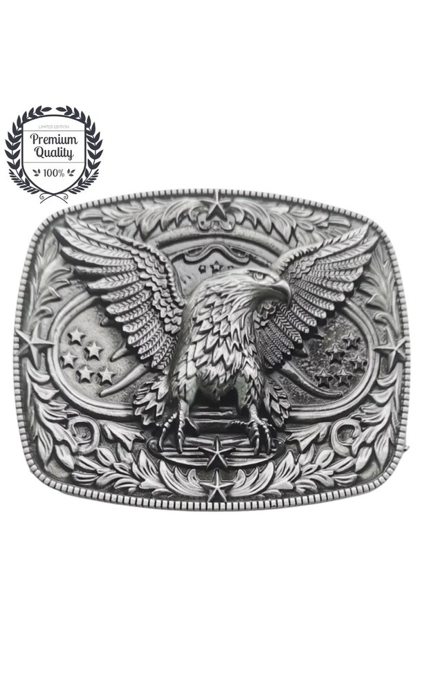 AMERICAN EAGLE Belt Buckle Metal Zinc Alloy Vintage Men Fashion Western Premium