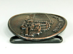 Keep on Trucking Tractor Trailer copper color western belt buckle