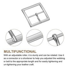 1.5 Inch Single Prong Belt Buckle Square Center Bar Buckles for Belt Silver