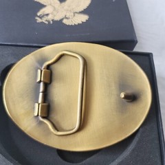 NRA Golden Eagles Belt Buckle New In Box Bronze Tone Appx 2.5 x 3.25&Prime;