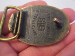 VINTAGE SAILING SHIP THEME BELT BUCKLE – SOLID BRASS HEAVY – GW-17
