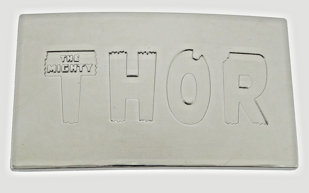 The Mighty Thor Silver Belt Buckle Marvel Comics Hammer Logo Officially Licensed