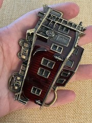 Vintage Train Caboose Belt Buckle 1979 Great American Buckle Co High Gloss Brass