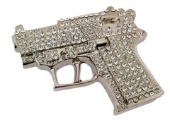 Gun Belt Buckle Silver Metal Rhinestones New Men Iced Real Cowboy Style Rodeo