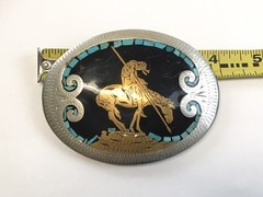 Vintage Johnson & Held Native American End of the Trail Southwest Belt Buckle