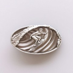 Vintage Style 3D Surfing Play Boy Oval Belt Buckle Gurtelschnalle