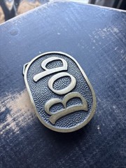 Vintage 1970s BOB Letters Solid Brass Gold Slide Belt Buckle Rectangular