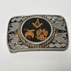 Vintage Masonic 32nd Degree Freemasons Shriner Western Style Belt Buckles 1978