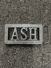ASH Custom Personalized Name Belt Buckle SKU:J