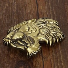Solid brass belt buckle tiger belt buckle tongue needle belt buckle suitable for